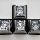 1U ESC / Arrow / WASD Titanium Alloy Artisan Keycaps Precision Pointillism for Mechanical Keyboard -Asuka Series